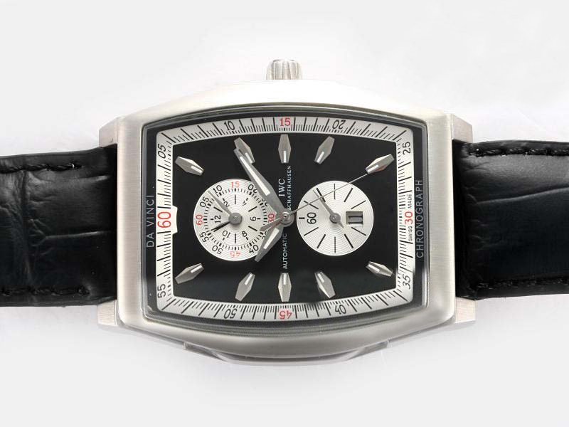 Replica IWC Da Vinci Chronograph IW376413 Stainless Steel Case Rectangle Black Dial Watch Watch