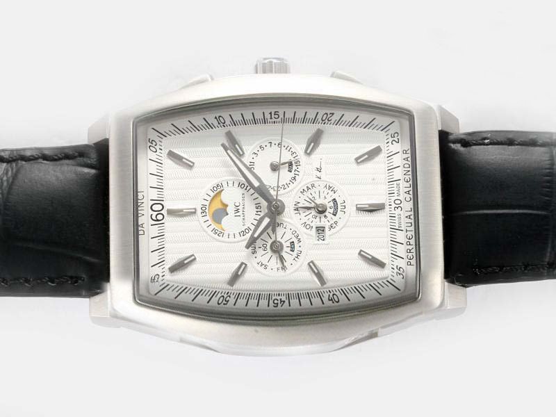 IWC Da Vinci Kurt Klaus IW376204 Black Ostrich Leather Strap Stainless Steel Bezel Midsize Watch watches