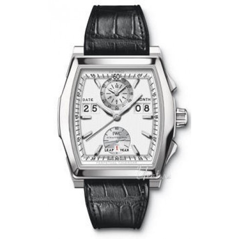 IWC Da Vinci Silver Dial Black leather Chronograph Men's Watch IW376106 watches