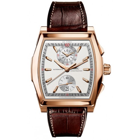 IWC Da Vinci Silver Dial Brown Leather 18k Rose Gold Chrono Men's Watch IW376418 watches