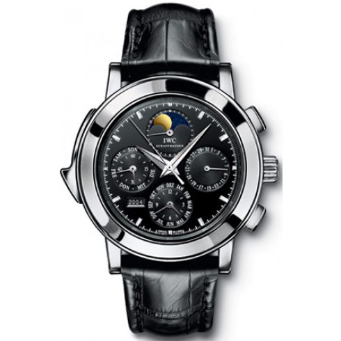 IWC Grande Complication Black DIal Chronograph Black Leather Men's Watch IW377017 watches