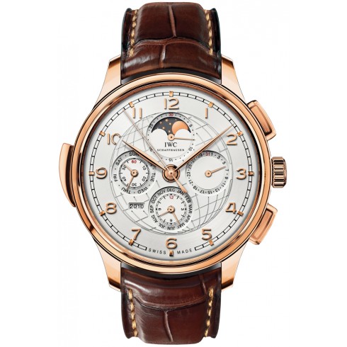 IWC Grande Complication Silver Dial 18k Rose Gold Brown Leather Automatic Men's Watch IW377402 watches