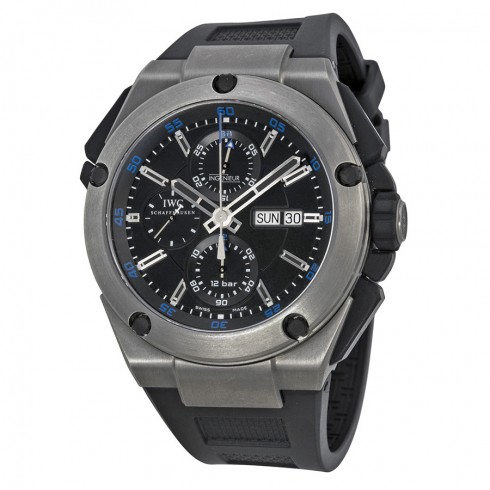 IWC Ingenieur Chronograph Black Dial Black Rubber Men's Watch IW376501 watches