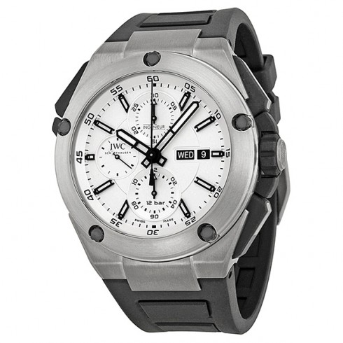 IWC Ingenieur Double Chronograph Silver Dial Rubber Strap Automatic Men's Watch IW386501 watches
