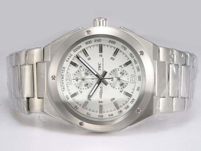 IWC Ingenieur Ingenieur Chronograph IW372503 White Dial Round Stainless Steel Case Watch watches