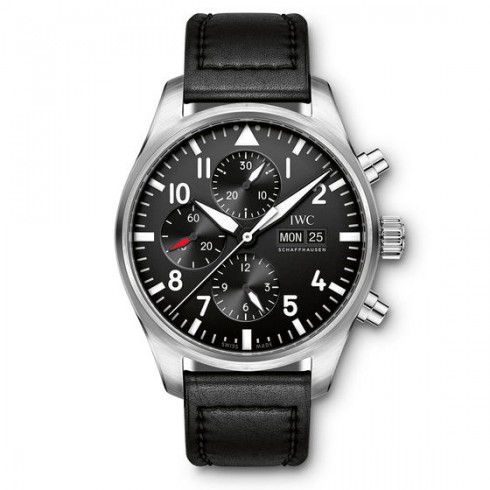 IWC Pilot Black Dial Automatic Men's Chronograph Watch IW377709 watches