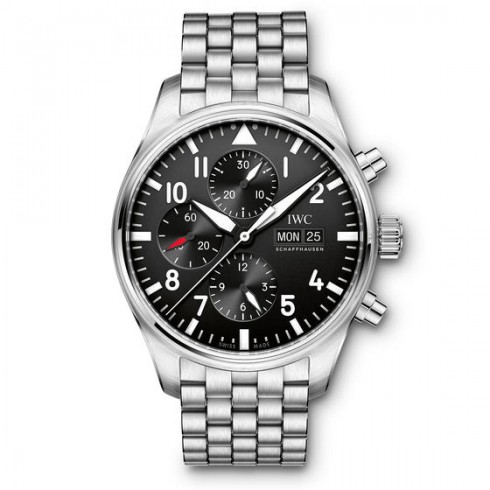IWC Pilot Black Dial Automatic Men's Chronograph Watch IW377710 watches