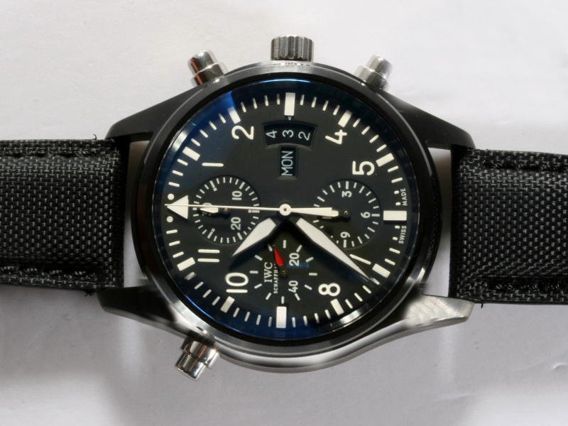 IWC Pilots Classic Chronograph IW371701 Round Blue Dial Watch watches
