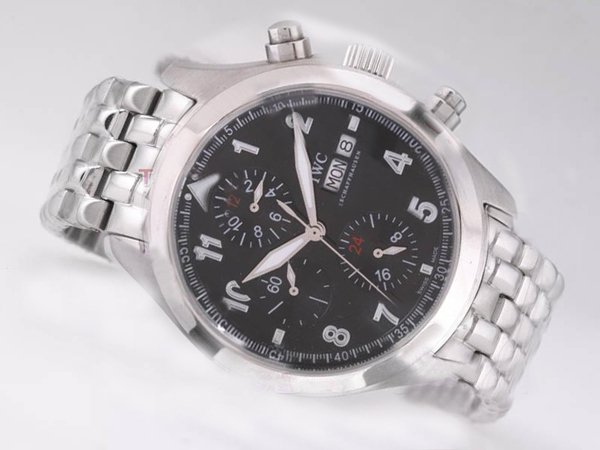 IWC Pilots Classic Chronograph IW371704 42mm Automatic Black Dial Watch watches