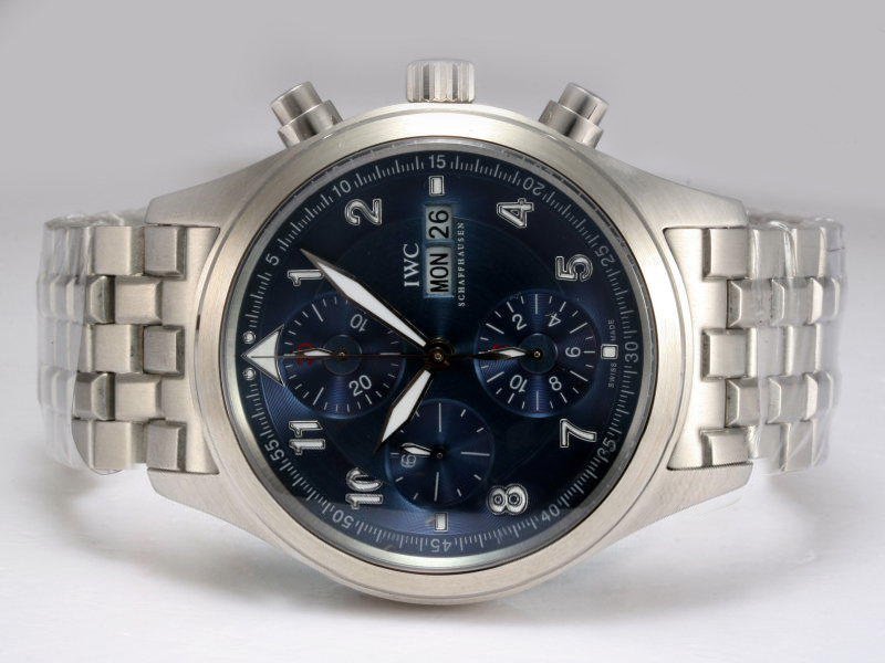 IWC Pilots Classic Chronograph IW371704 Automatic Black Dial Stainless Steel Bezel Watch watches