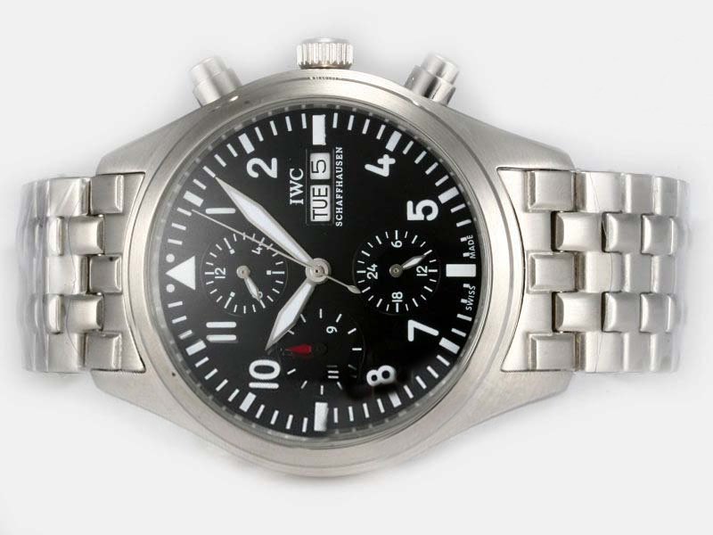 IWC Pilots Classic Chronograph IW371704 Black Dial Automatic 42mm Watch watches