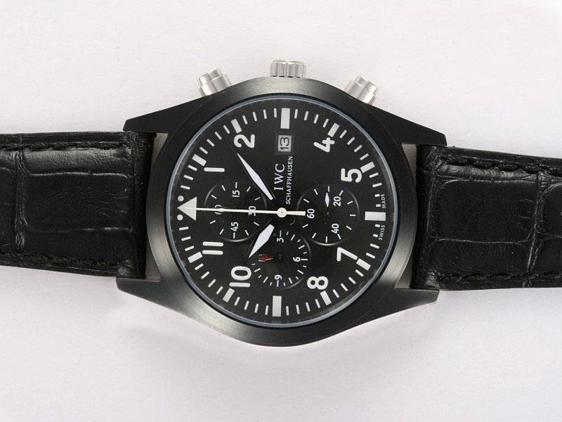 IWC Pilots Classic Pilots Top Gun IW379901 Quartz Black Dial 40mm Watch watches