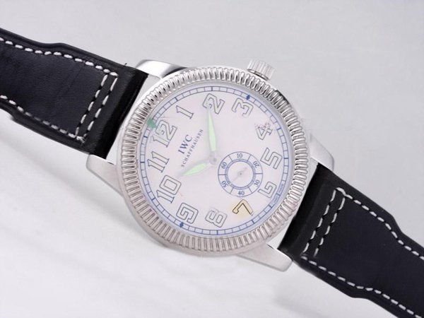 IWC Pilots Hand-Wound IW325405 Stainless Steel Bezel Automatic Chronograph White Dial Watch watches