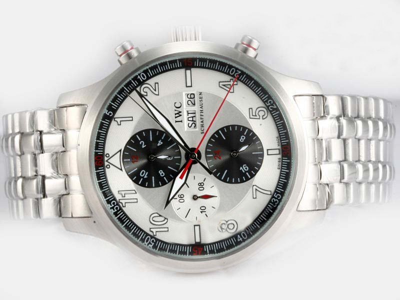 IWC Pilots Spitfire Chronograph IW371705 Stainless Steel Case 43mm White Dial Watch watches