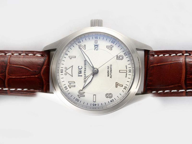 IWC Pilots Spitfire Mark XVI IW325502 Midsize Brown Cow Leather Strap Round Watch watches