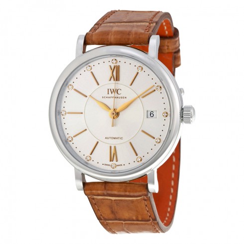 IWC Portofino Silver Diamond Dial Automatic Unisex Watch IW458101 watches