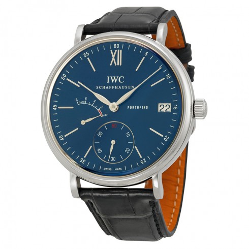 Replica IWC Portofino Blue Dial Black Leather Men's Watch IW510106 Watch