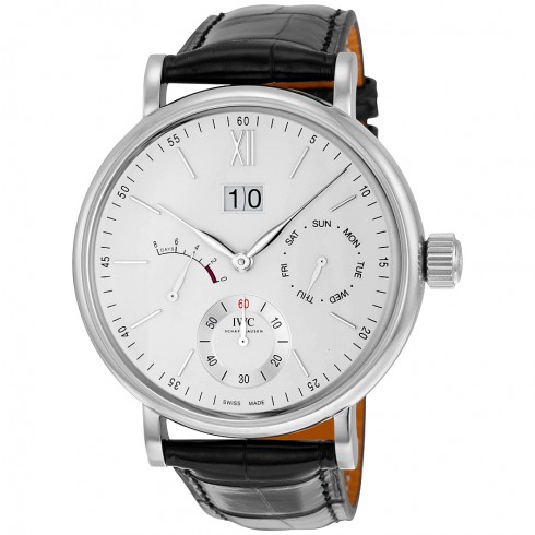 IWC Portofino Day Date Silver-Plated Dial 8 Day Power Reserve Men's Watch IW516201 watches