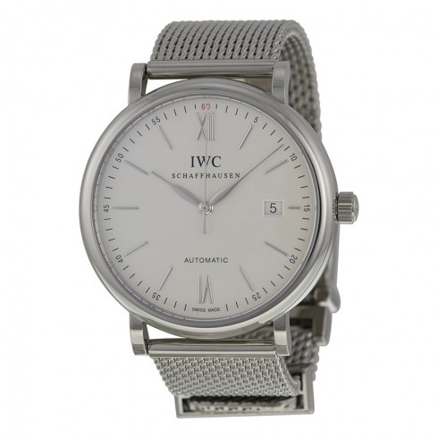 IWC Portofino Silver Dial Stainless Steel Mesh Men's Watch IW356507 watches