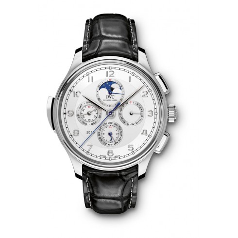 IWC Portugieser Perpetual Calendar Silver-Plated Dial Platinum Automatic Men's Watch IW377601 watches