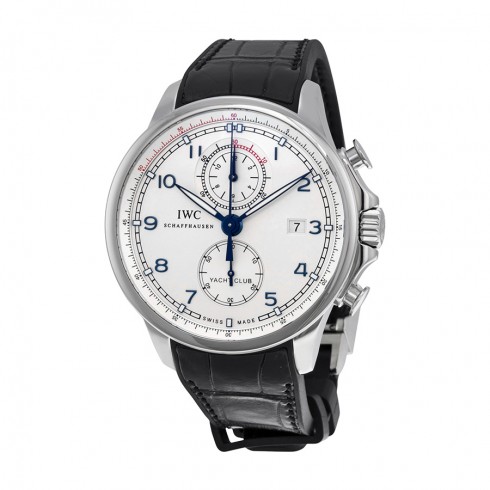 IWC Portugieser Yacht Club Silver DIal Black Alligator Leather Men's Watch 3902-16 watches