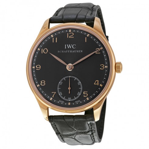 IWC Portuguese Ardoise Dial 18kt Rose Gold Black Leather Men's Watch 5454-06 watches
