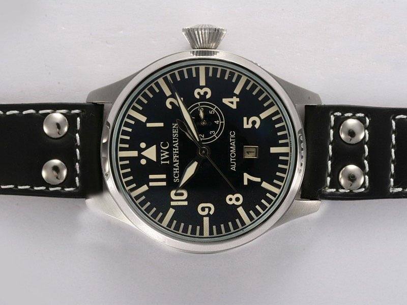 IWC Portuguese F.A. Jones IW322701 Stainless Steel Case Stainless Steel Bezel Black Dial Watch watches