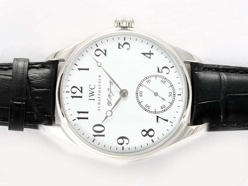 IWC Portuguese F.A. Jones IW544203 Stainless Steel Bezel Manual Winding White Dial Watch watches