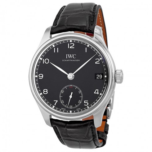 IWC Portuguese Hand Wound Eight Days Black Leather Men's Watch IW510202 watches