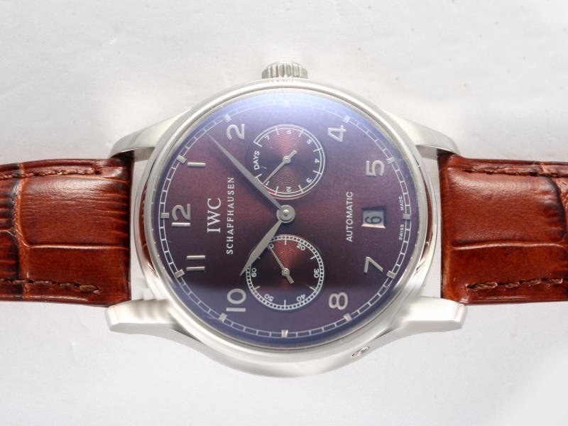 IWC Portuguese IW500109 Brown Dial Stainless Steel Case Stainless Steel Bezel Watch watches