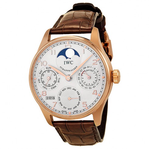 IWC Portuguese Perpetual Calendar 18kt Rose Gold Brown Men's Watch IW502213 watches