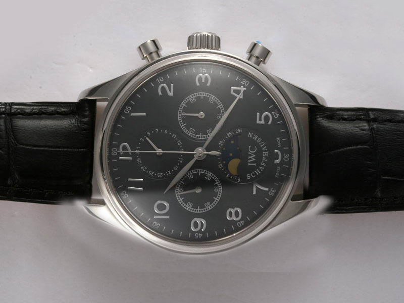 IWC Portuguese Perpetual Calendar II IW502218 Black Dial 43mm Stainless Steel Case Watch watches