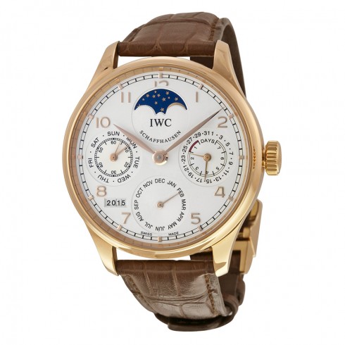 Replica IWC Portuguese Perpetual Calendar White Dial 18K Rose Gold Automatic Men's Watch IW502302 Watch