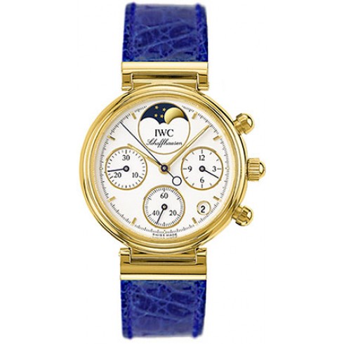 IWC Small Da Vinci 18kt Yellow Gold Moonphase Blue Ladies Watch IW373604 watches