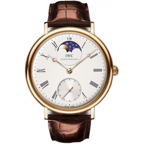 IWC Vintage Portofino Silver Dial 18kt Rose Gold Brown Leather Men's Watch IW544803 watches
