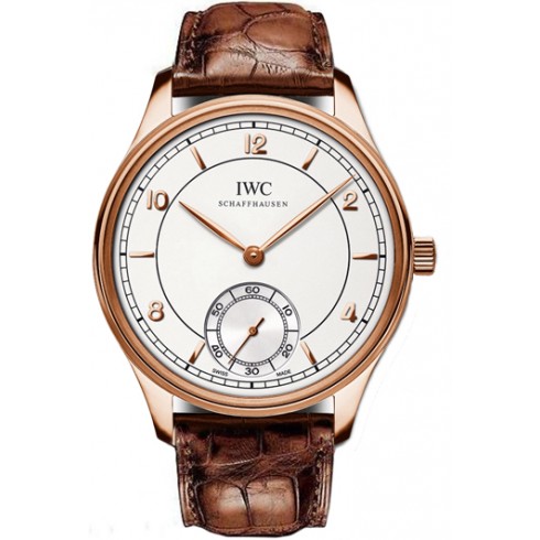 IWC Vintage Portuguese Silver Dial 18kt Rose Gold Brown Leather Men's Watch IW544503 watches