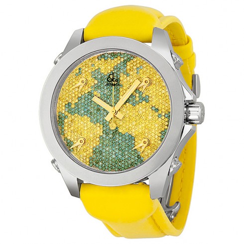 Jacob and Company Five Time Zone Blue and Yellow Diamond Pave Unisex Watch JCM47YB watches
