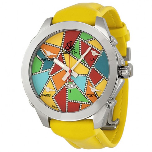 Jacob and Company Five Time Zone Diamond Accented Multi-Colored Dial Men's Watch JC117DA watches