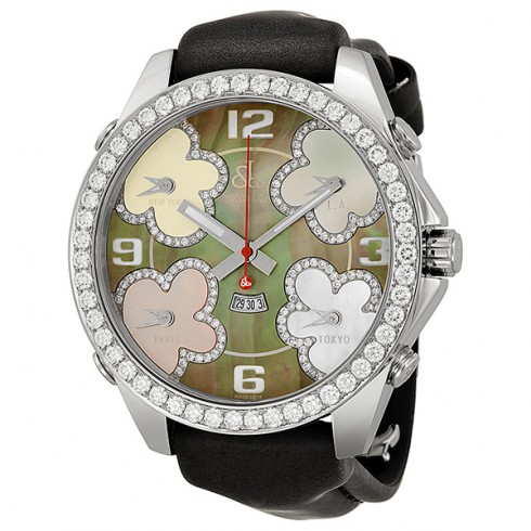 Jacob and Company Five Time Zone Diamond Black Mother of Pearl Dial Unisex Watch JCATH9 watches