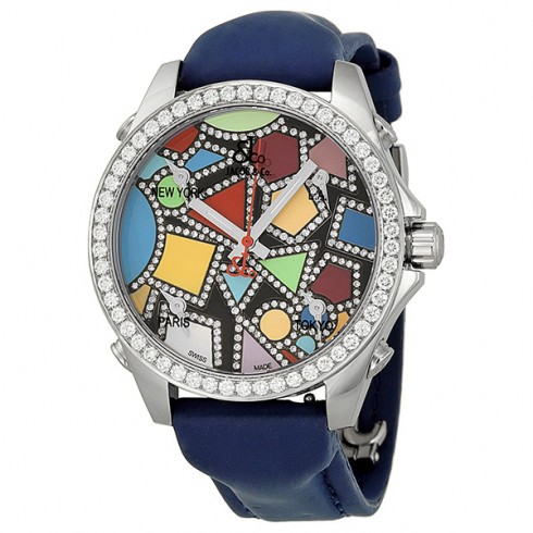 Jacob and Company Five Time Zone Diamond Multi-Colored Dial Unisex Watch JC113DA watches