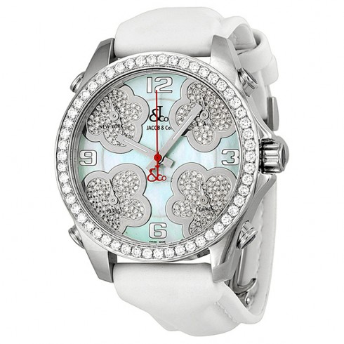 Jacob and Company Five Time Zone Diamond Pave Accent Dial Unisex Watch JCMATH14 watches