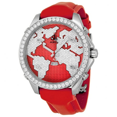 Jacob and Company Five Time Zone Diamond Pave Continent Unisex Watch JC47SR watches