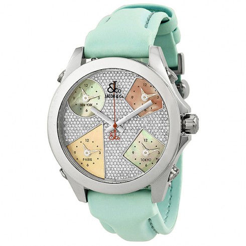 Replica Jacob and Company Five Time Zone Diamond Pave Unisex Watch JCM44 Watch