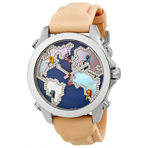 Jacob and Company Five Time Zone Diamond-Accented Blue Dial Unisex Watch JCM124 watches