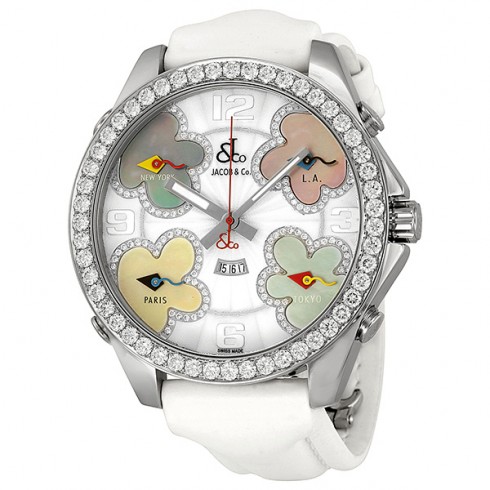 Jacob and Company Five Time Zone Diamond-Accented Dial Unisex Watch JCATH7 watches