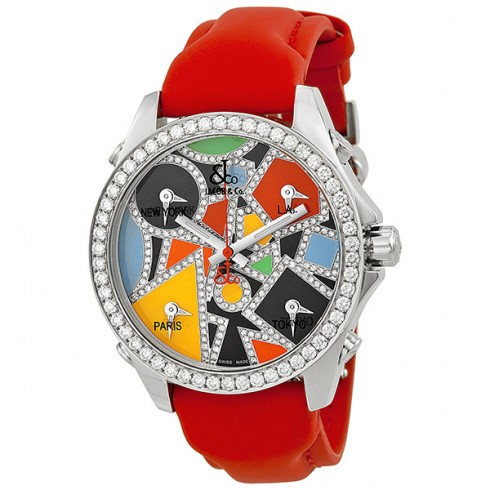 Jacob and Company Five Time Zone Diamond-Accented Multi-Colored Unisex Watch JCM115DA watches