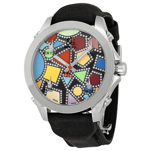 Jacob and Company Five Time Zone Multi-Colored Diamond Accented Dial Unisex Watch JC113DA watches