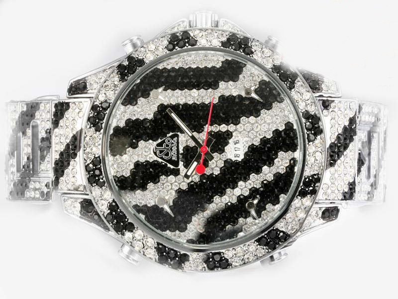Jacob Co Five Time Zone JC - 65DC Stainless Steel with Diamond Bezel Quartz Mens Watch watches