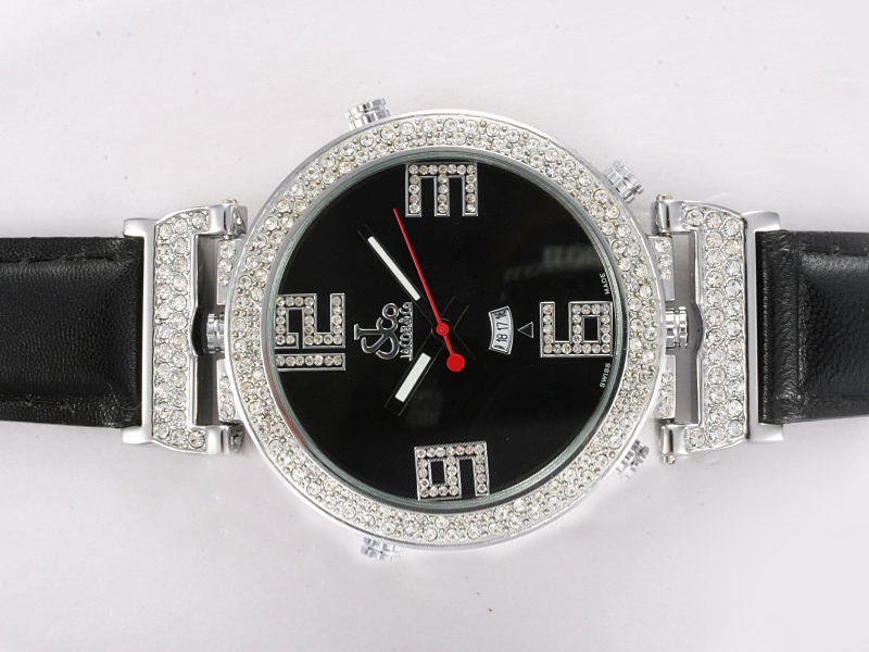 Jacob Co Five Time Zone JC - 86 Round Stainless Steel Case Watch watches