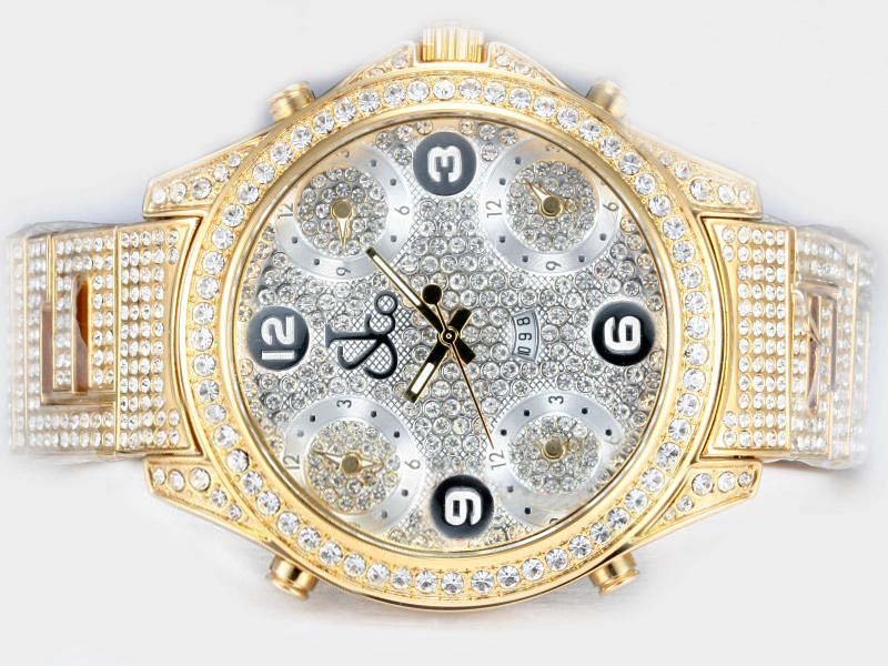 Jacob Co Five Time Zone JC - M30Y Stainless Steel with Diamond Bezel White Dial Quartz Watch watches